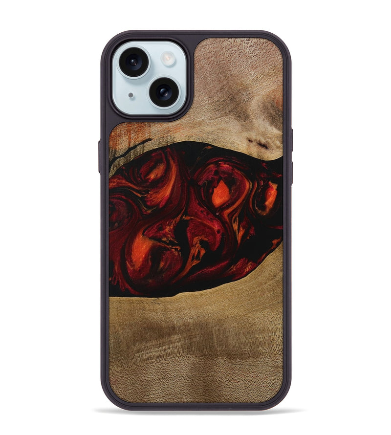 iPhone 15 Plus Wood Phone Case - Libbie (Red, 729630)