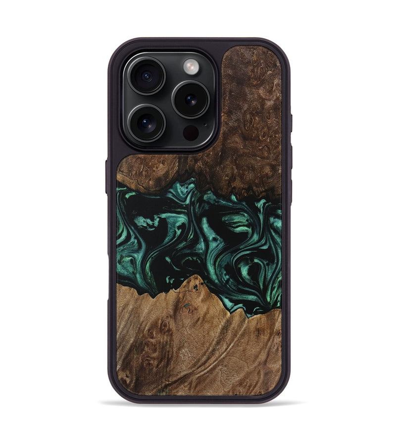 iPhone 16 Pro Wood Phone Case - Joretta (Green, 729634)