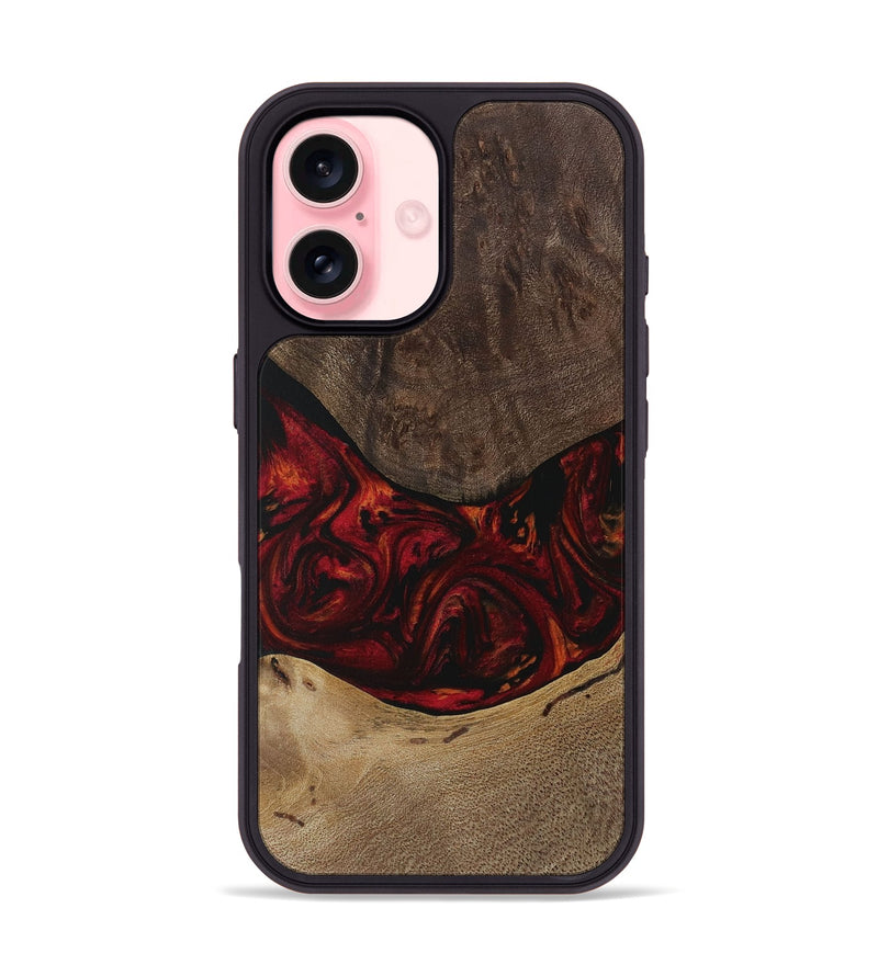 iPhone 16 Wood Phone Case - Cornell (Red, 729638)