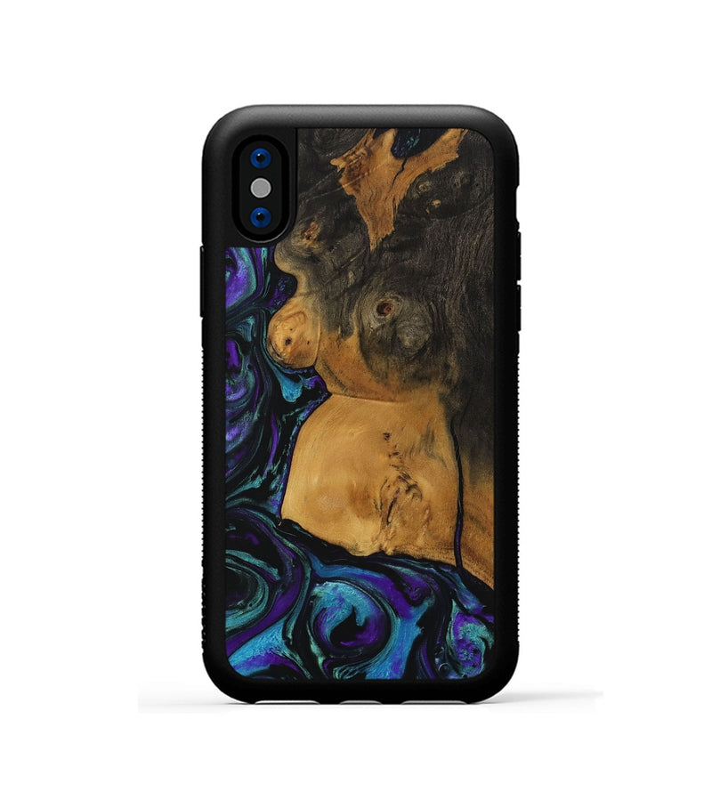 iPhone Xs Wood Phone Case - Jemie (Purple, 729640)