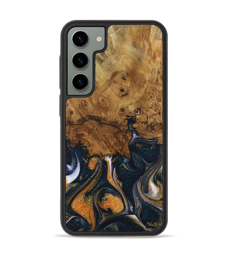 Galaxy S23 Plus Wood Phone Case - Vicu (Teal & Gold, 729644)