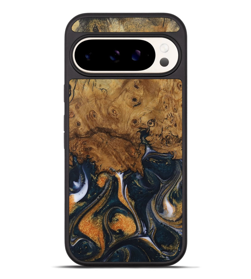 Pixel 9 Pro XL Wood Phone Case - Vicu (Teal & Gold, 729644)