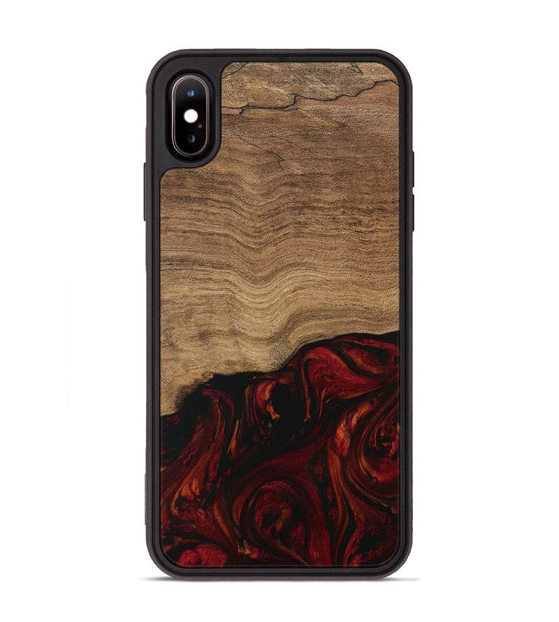 iPhone Xs Max Wood Phone Case - Bethina (Red, 729646)