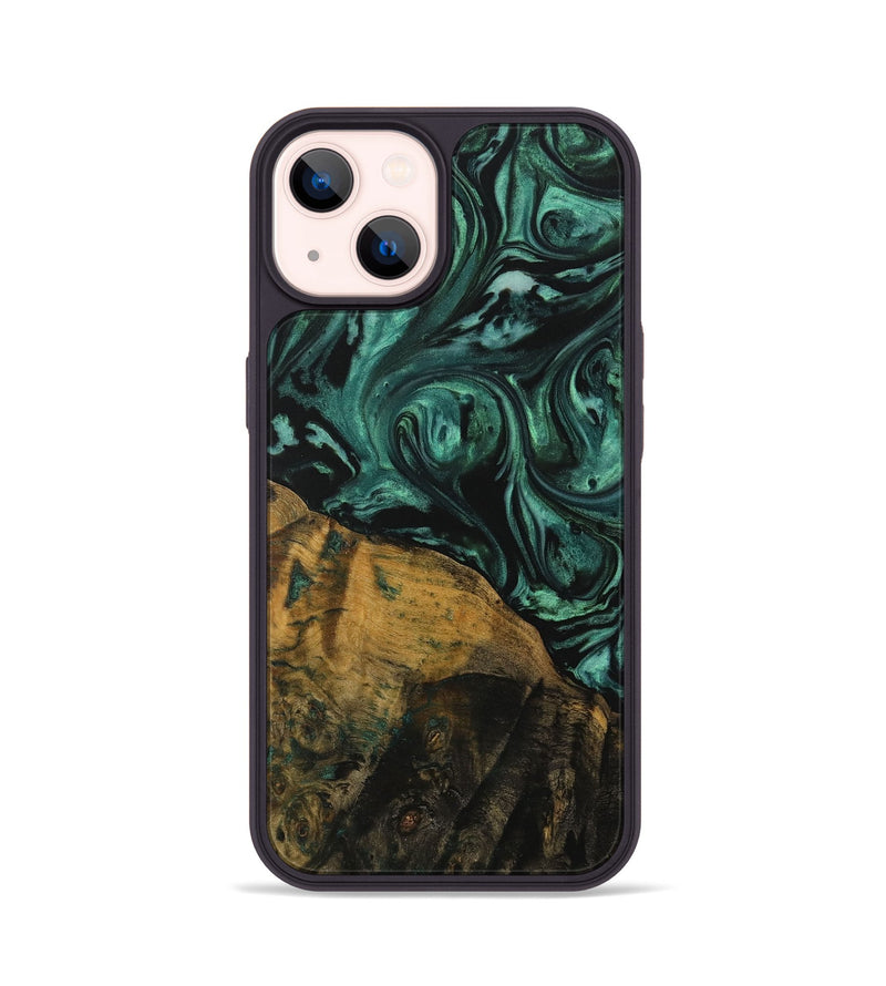 iPhone 14 Wood Phone Case - Jovanny (Green, 729647)