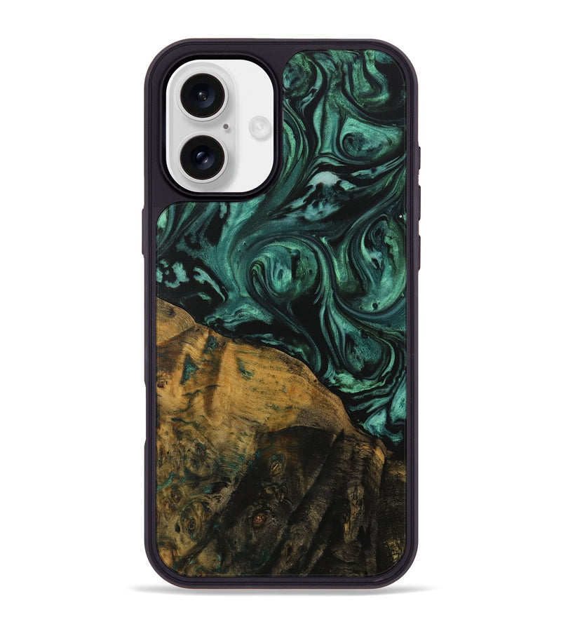 iPhone 16 Plus Wood Phone Case - Jovanny (Green, 729647)