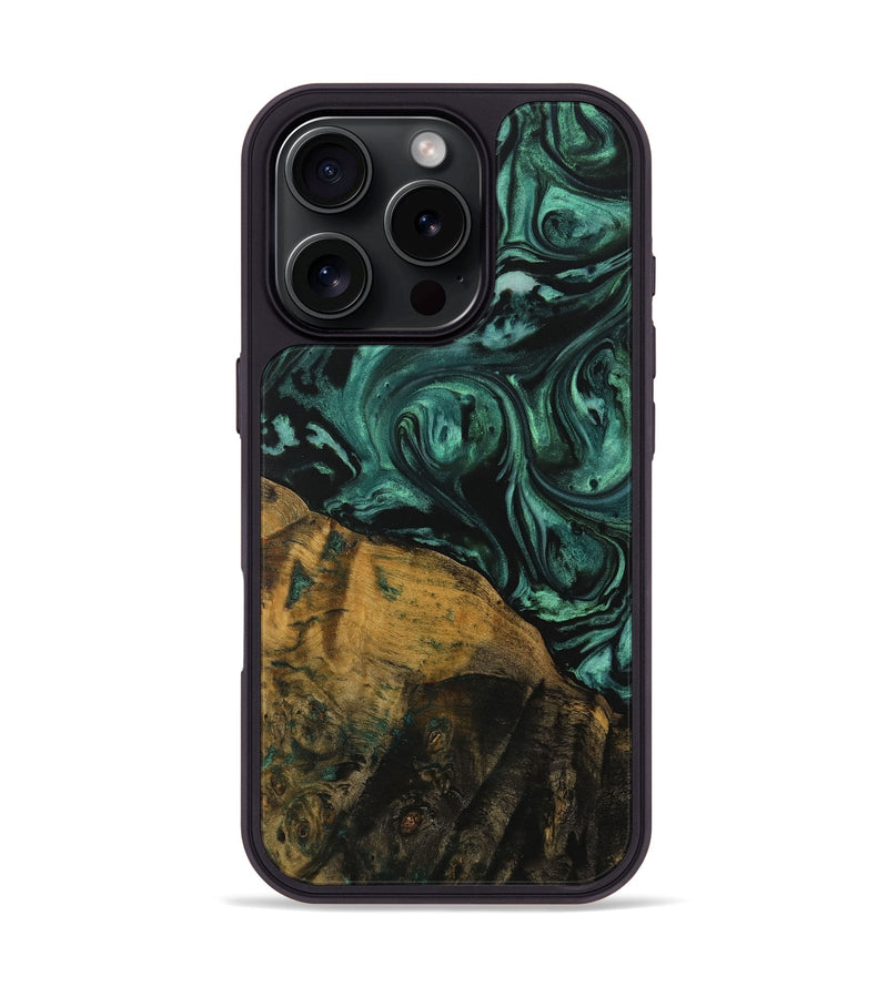 iPhone 16 Pro Wood Phone Case - Jovanny (Green, 729647)