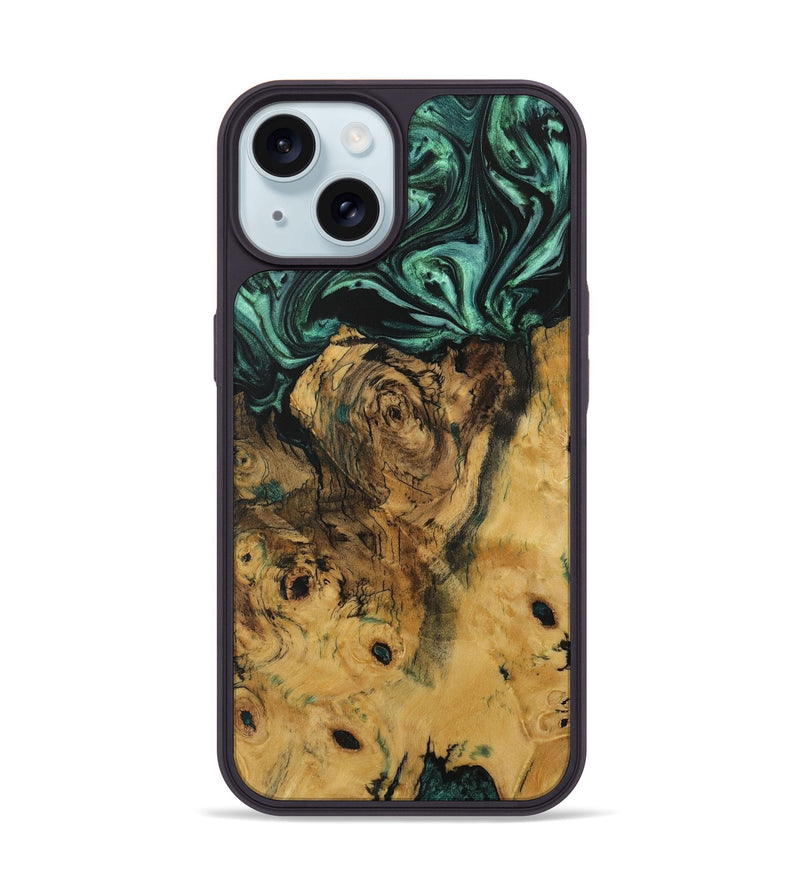 iPhone 15 Wood Phone Case - Ciji (Green, 729687)