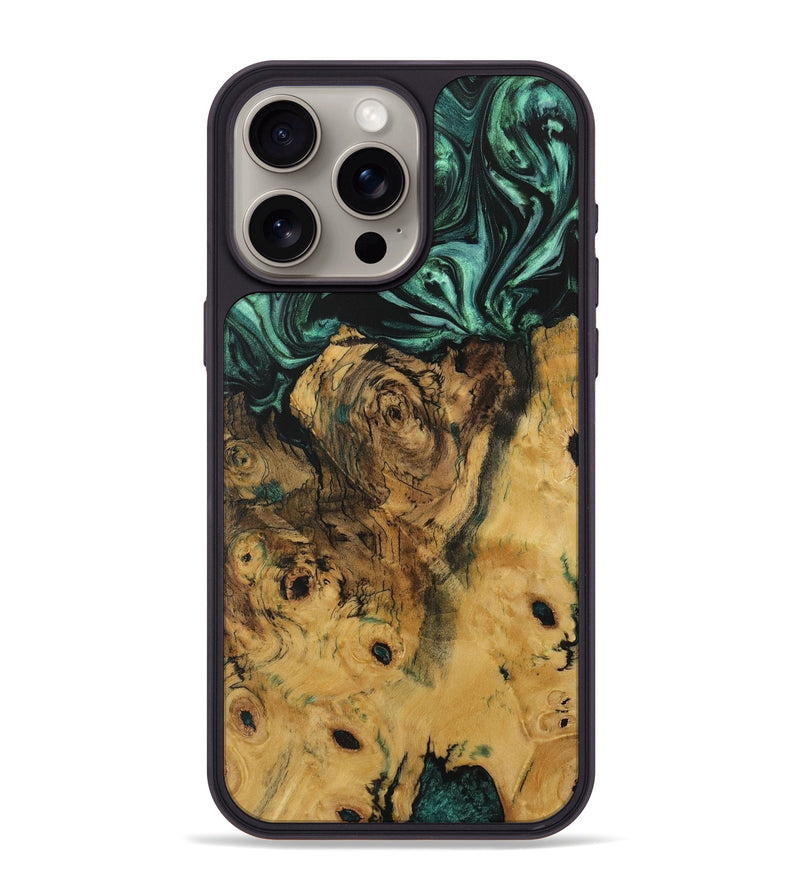 iPhone 15 Pro Max Wood Phone Case - Ciji (Green, 729687)