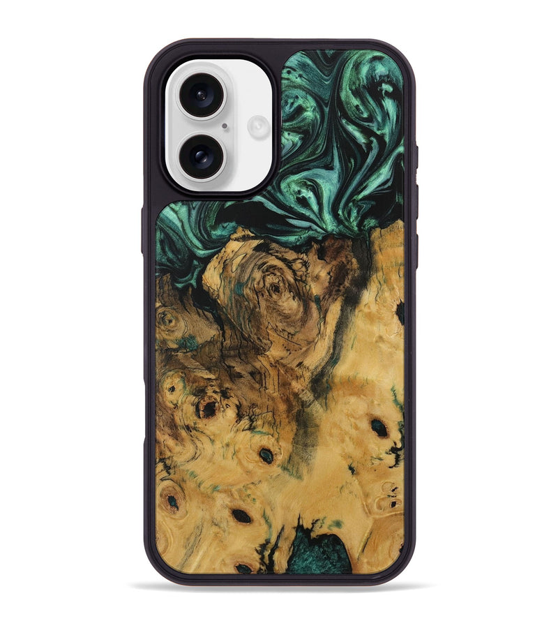 iPhone 16 Plus Wood Phone Case - Ciji (Green, 729687)