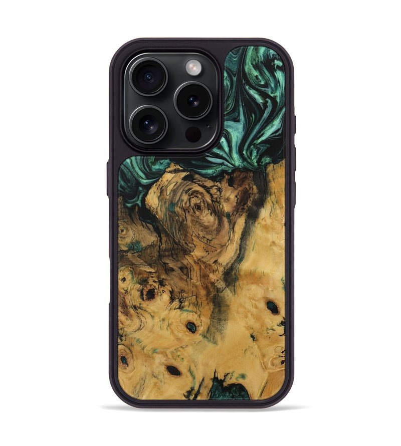 iPhone 16 Pro Wood Phone Case - Ciji (Green, 729687)