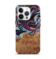 iPhone 15 Pro Wood Live Edge Phone Case - Kortney (Purple, 729704)