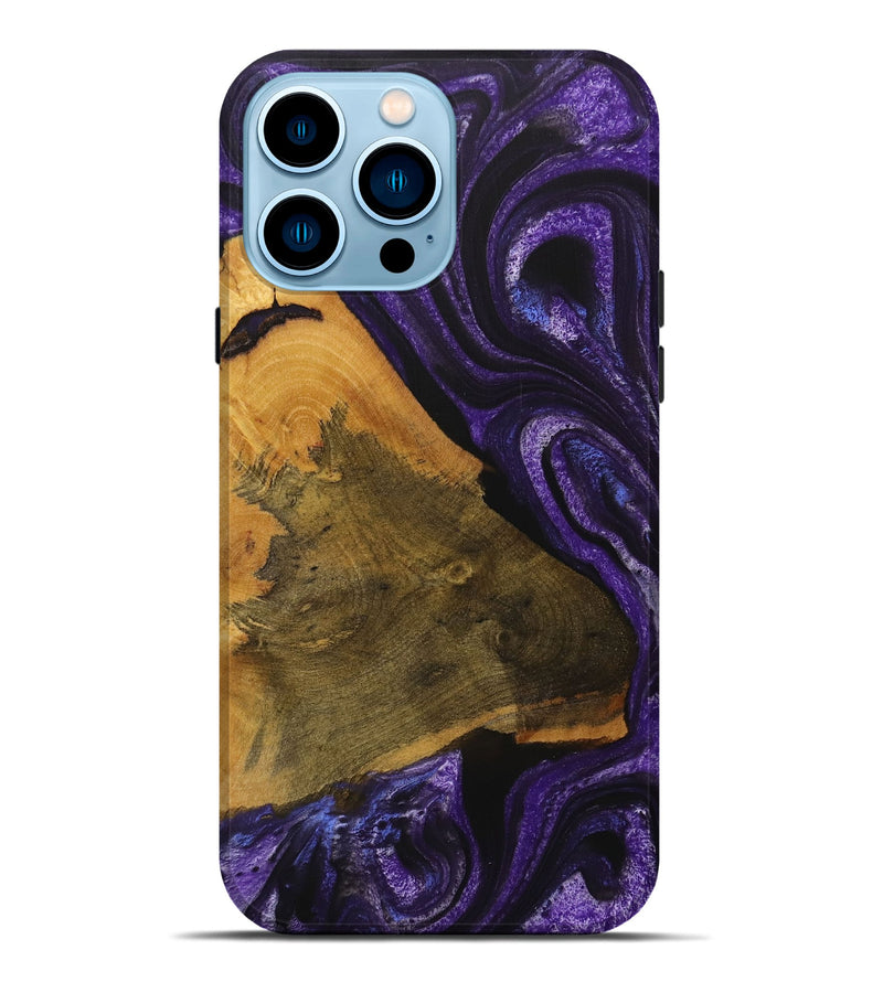 iPhone 14 Pro Max Wood Live Edge Phone Case - Hien (Purple, 729719)