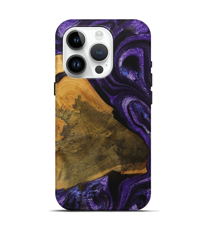 iPhone 15 Pro Wood Live Edge Phone Case - Hien (Purple, 729719)