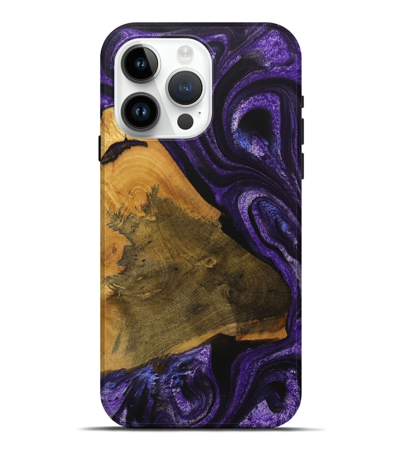 iPhone 15 Pro Max Wood Live Edge Phone Case - Hien (Purple, 729719)