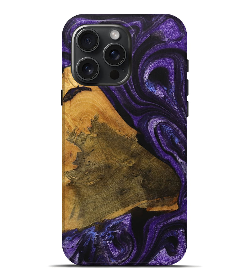 iPhone 16 Pro Max Wood Live Edge Phone Case - Hien (Purple, 729719)