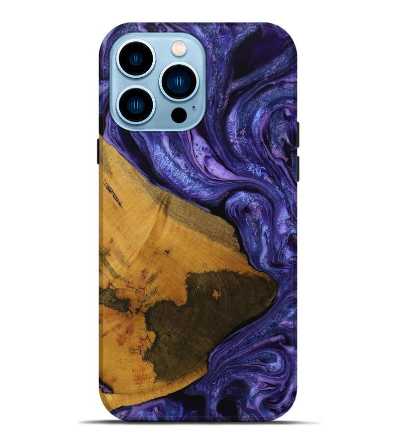 iPhone 14 Pro Max Wood Live Edge Phone Case - Xiomara (Purple, 729723)