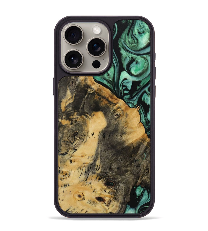 iPhone 15 Pro Max Wood Phone Case - Kadin (Green, 729734)