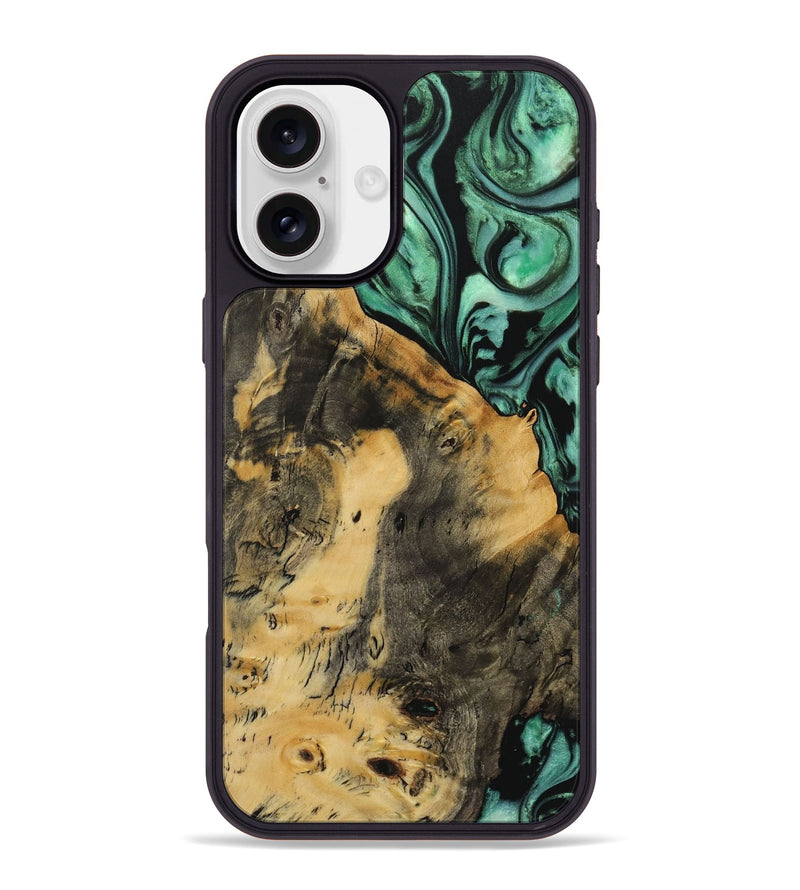 iPhone 16 Plus Wood Phone Case - Kadin (Green, 729734)