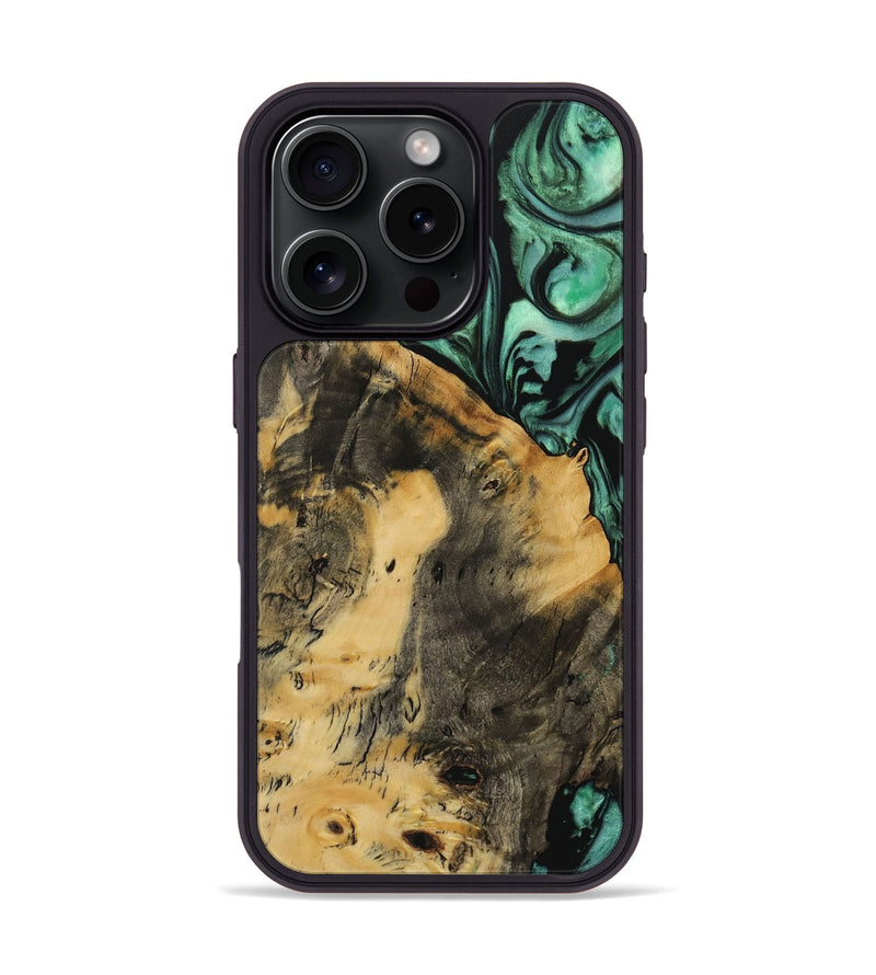 iPhone 16 Pro Wood Phone Case - Kadin (Green, 729734)