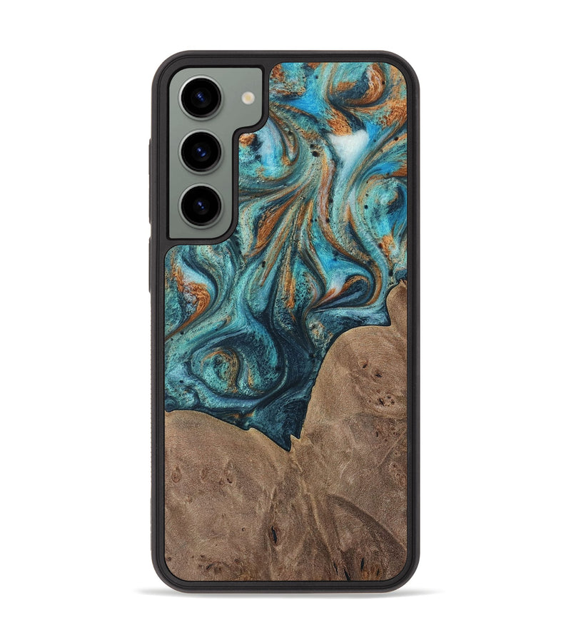 Galaxy S23 Plus Wood Phone Case - Trudie (Teal & Gold, 729738)