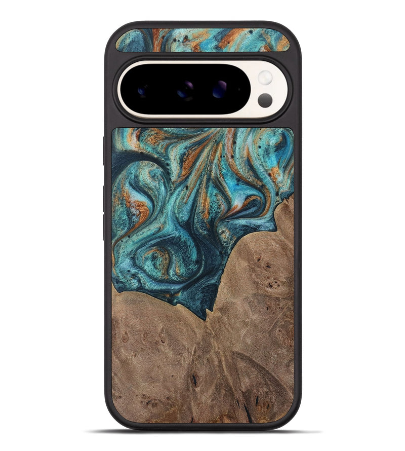 Pixel 9 Pro XL Wood Phone Case - Trudie (Teal & Gold, 729738)