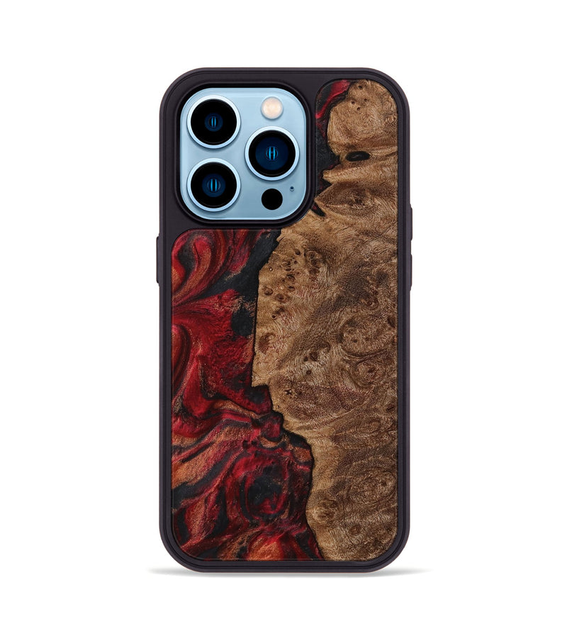 iPhone 14 Pro Wood Phone Case - Ishan (Red, 729739)