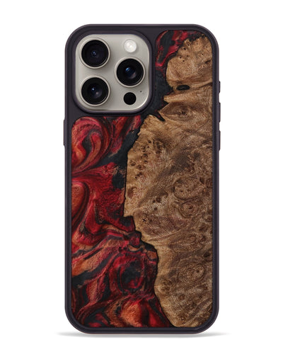 iPhone 15 Pro Max Wood Phone Case - Ishan (Red, 729739)