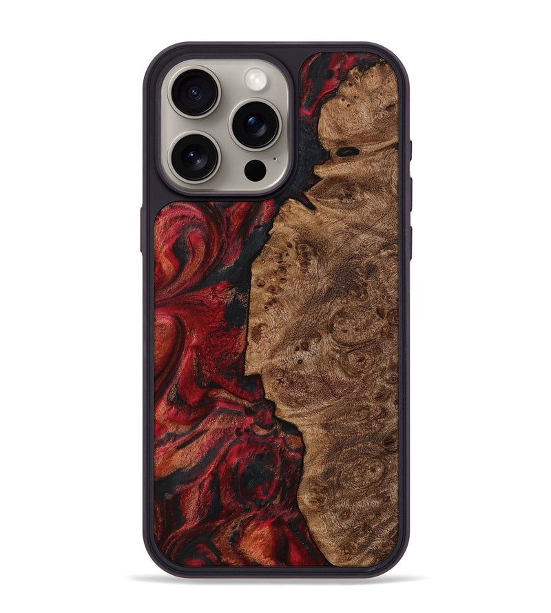 iPhone 15 Pro Max Wood Phone Case - Ishan (Red, 729739)