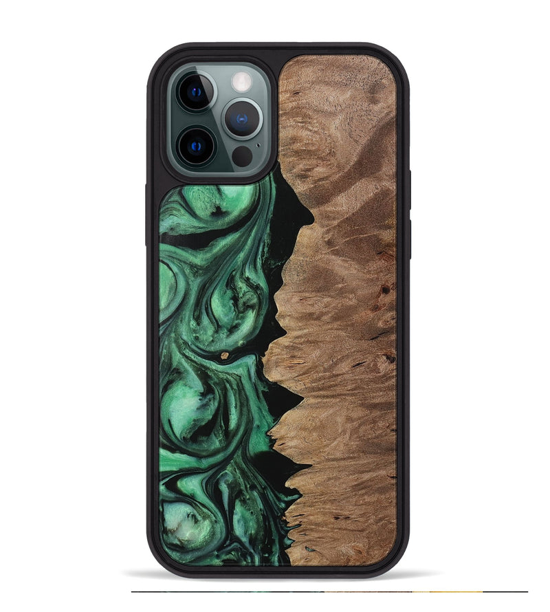 iPhone 12 Pro Max Wood Phone Case - Howie (Green, 729753)