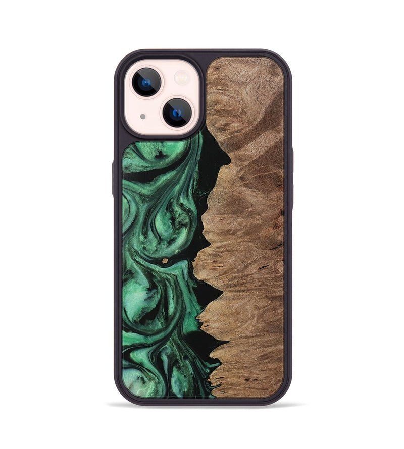 iPhone 14 Wood Phone Case - Howie (Green, 729753)