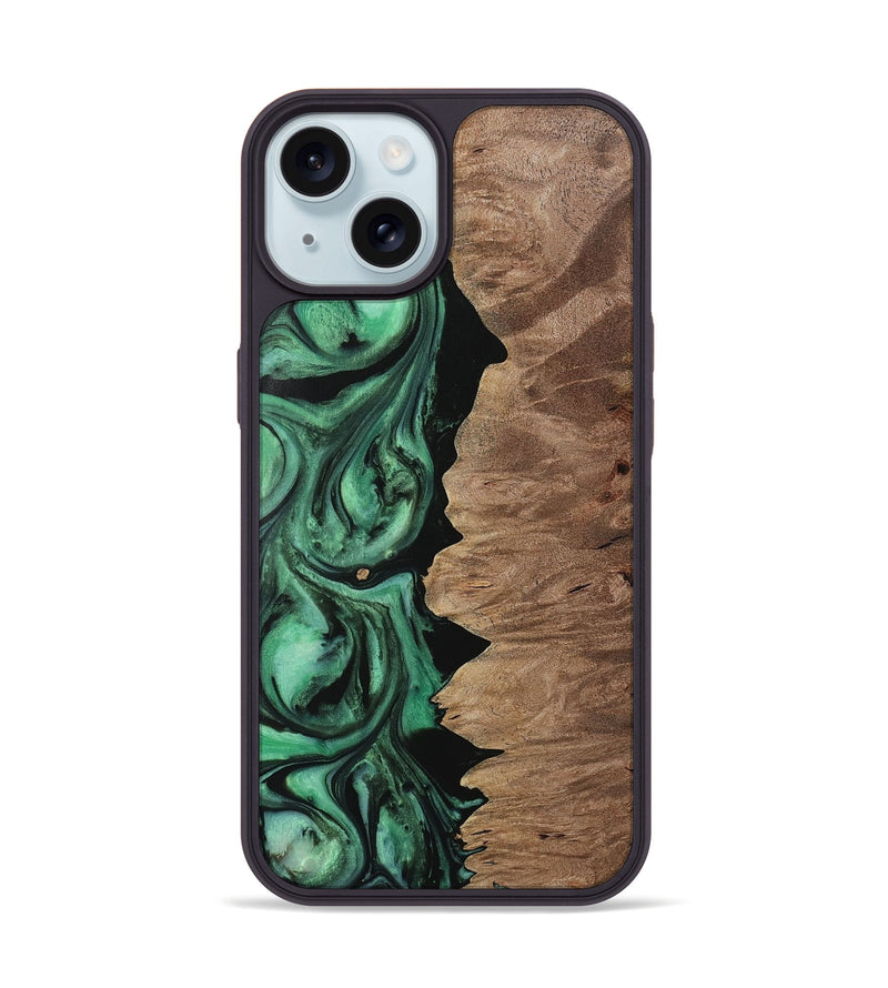 iPhone 15 Wood Phone Case - Howie (Green, 729753)