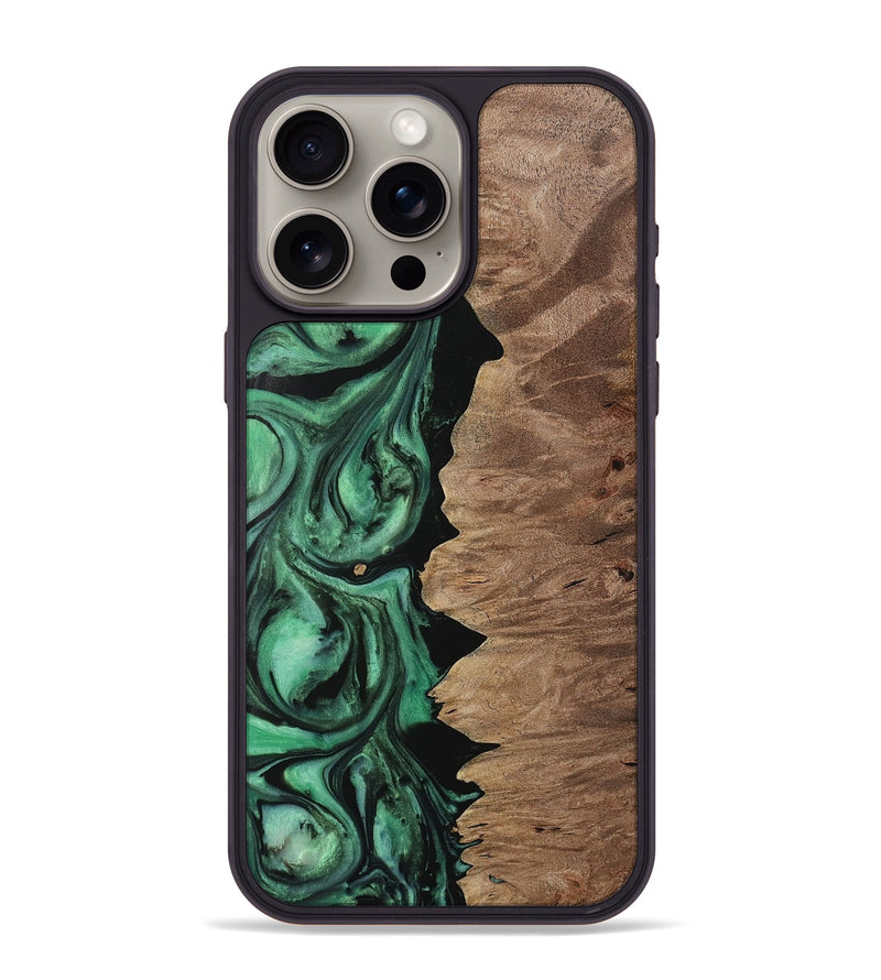 iPhone 15 Pro Max Wood Phone Case - Howie (Green, 729753)