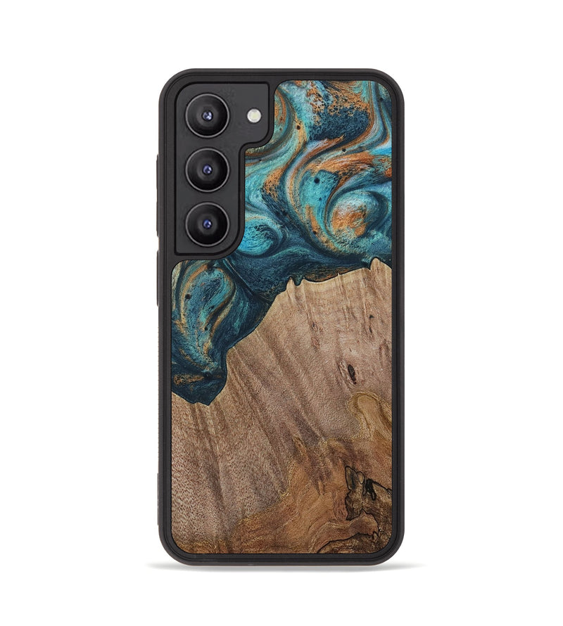 Galaxy S23 Wood Phone Case - Electra (Teal & Gold, 729763)