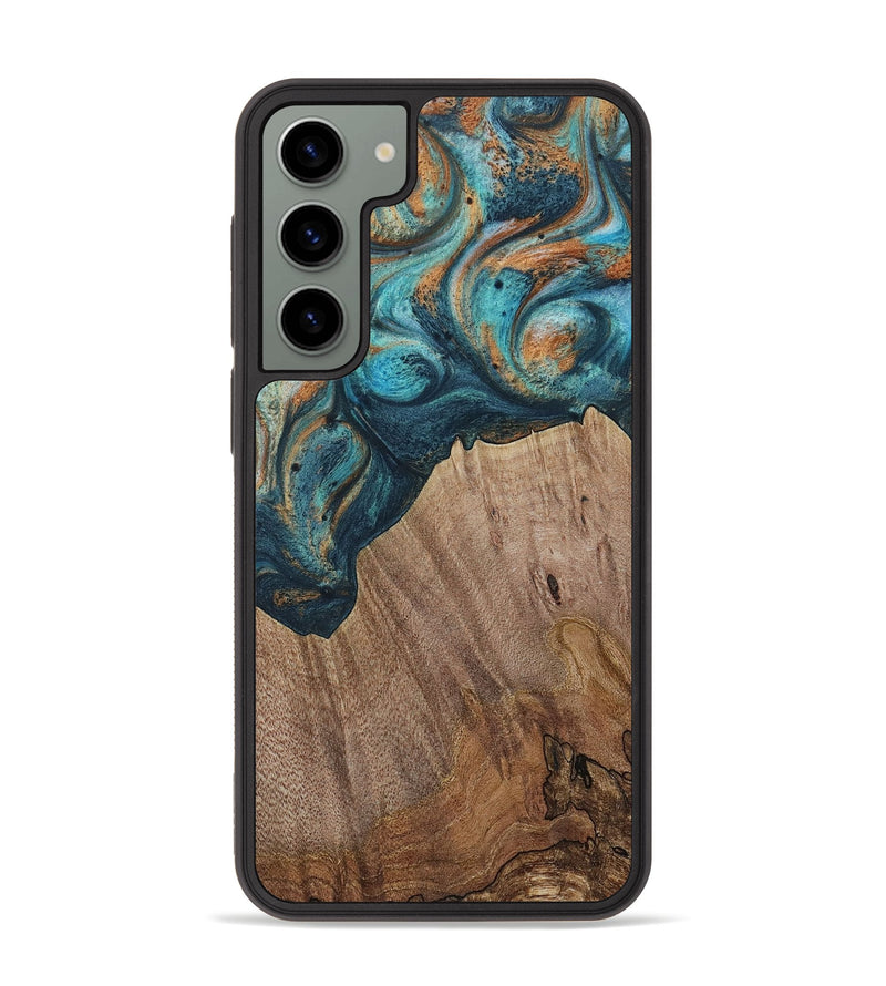 Galaxy S23 Plus Wood Phone Case - Electra (Teal & Gold, 729763)