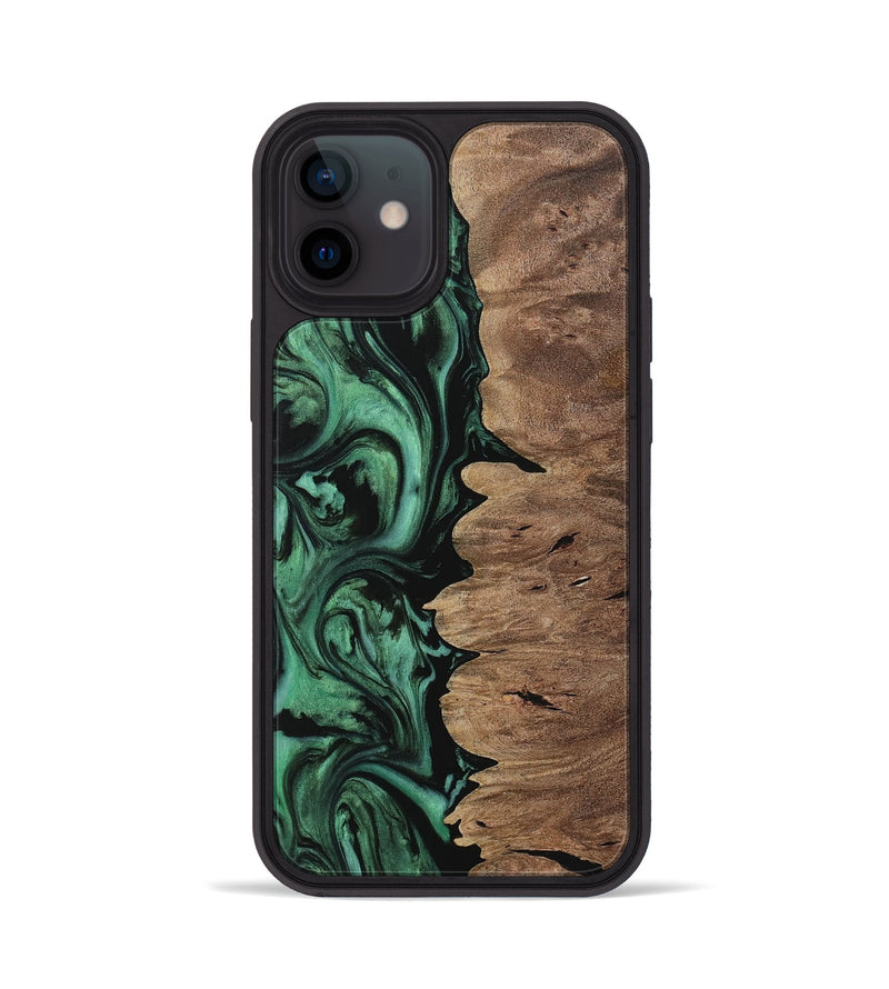 iPhone 12 Wood Phone Case - Einar (Green, 729764)