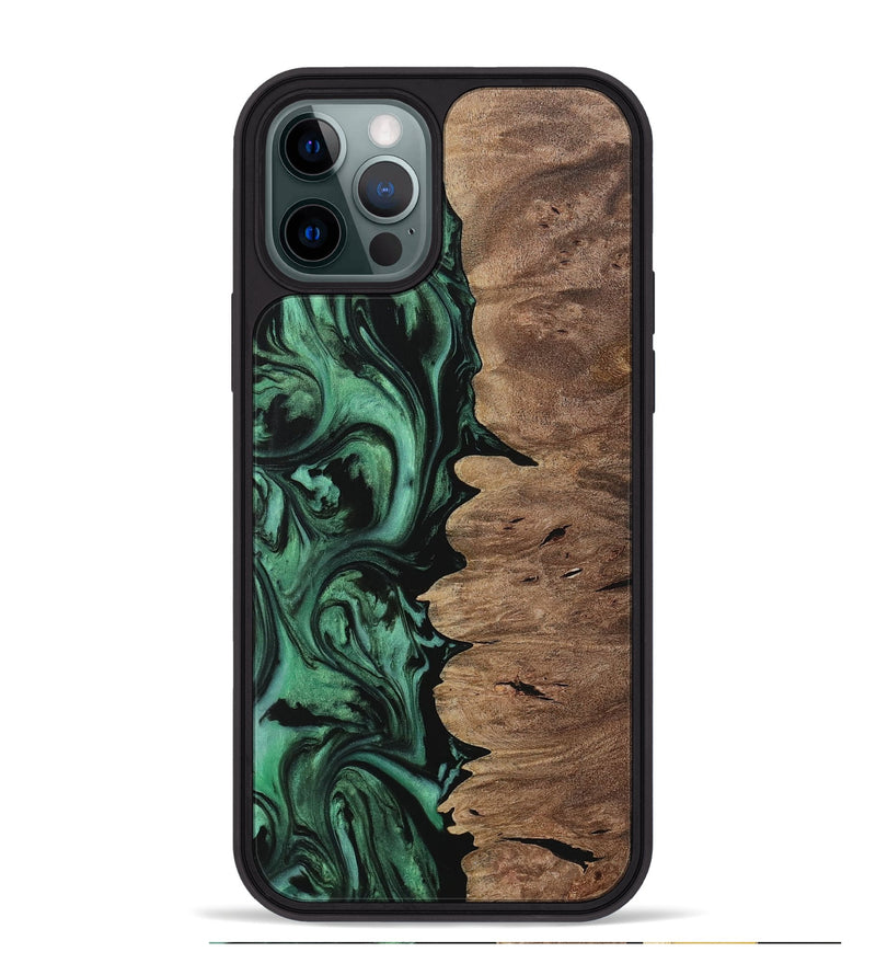 iPhone 12 Pro Max Wood Phone Case - Einar (Green, 729764)