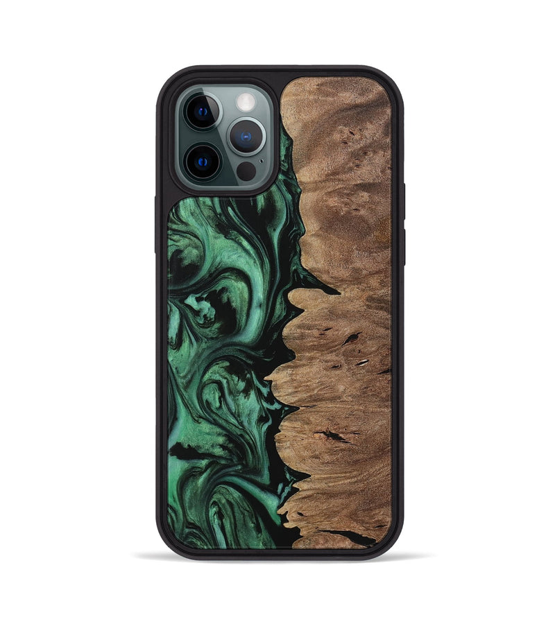 iPhone 12 Pro Wood Phone Case - Einar (Green, 729764)