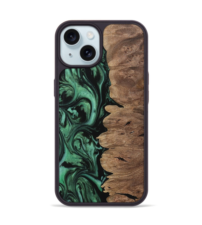 iPhone 15 Wood Phone Case - Einar (Green, 729764)