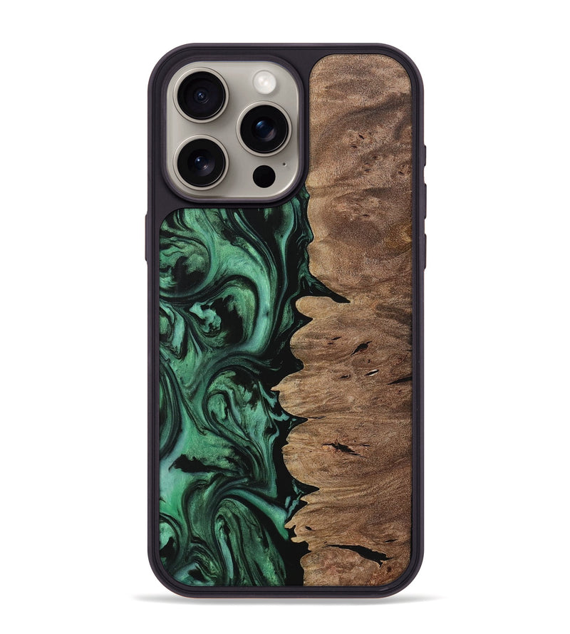 iPhone 15 Pro Max Wood Phone Case - Einar (Green, 729764)