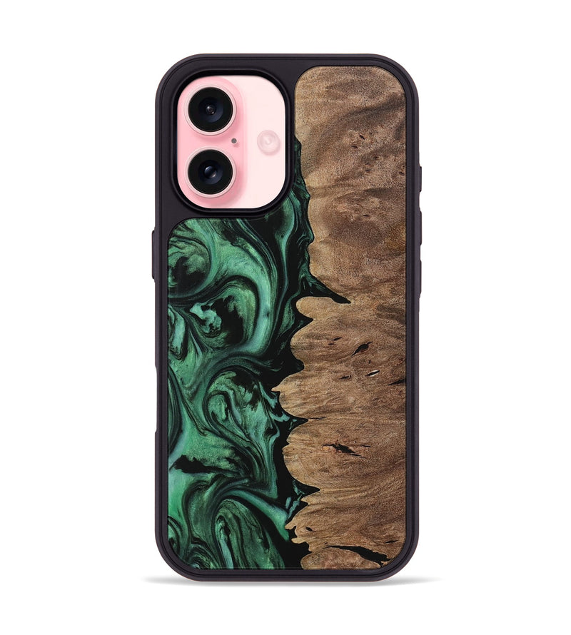 iPhone 16 Wood Phone Case - Einar (Green, 729764)