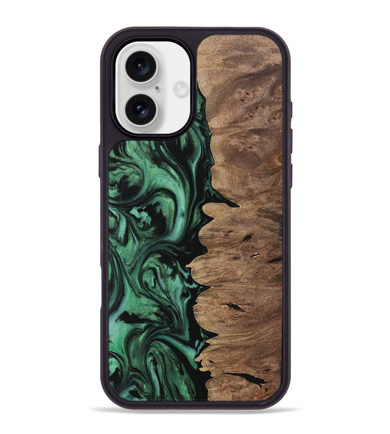 iPhone 16 Plus Wood Phone Case - Einar (Green, 729764)