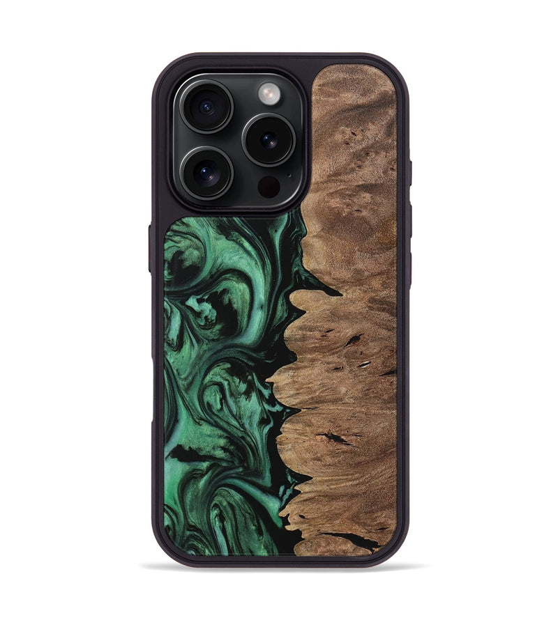 iPhone 16 Pro Wood Phone Case - Einar (Green, 729764)