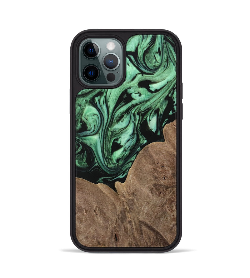 iPhone 12 Pro Wood Phone Case - Alfonse (Green, 729767)