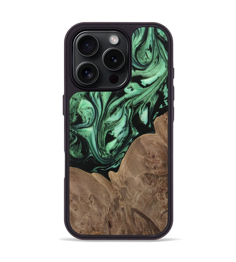 iPhone 16 Pro Wood Phone Case - Alfonse (Green, 729767)