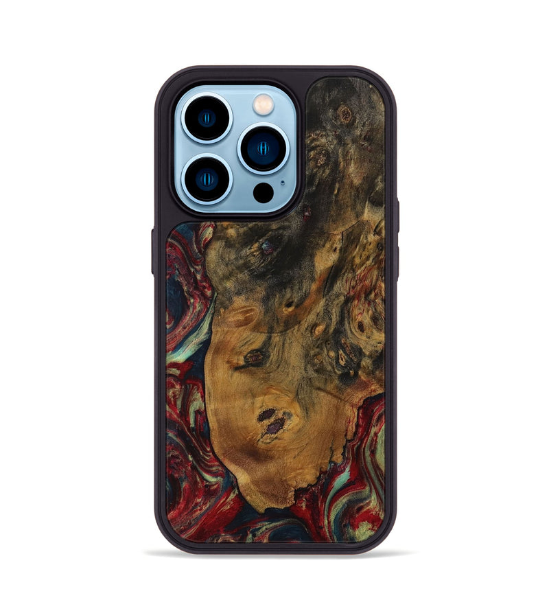 iPhone 14 Pro Wood Phone Case - Adriel (Red, 729781)