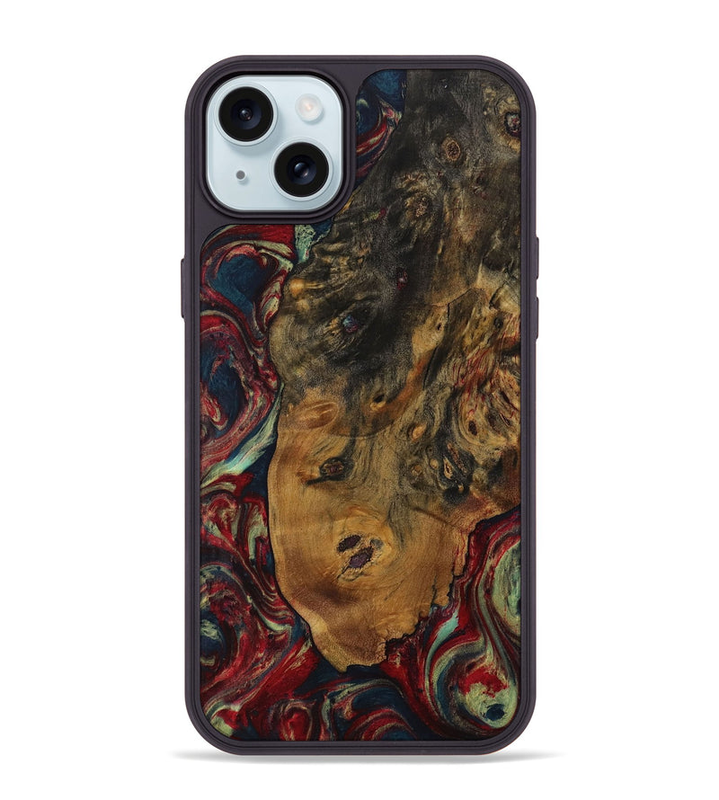 iPhone 15 Plus Wood Phone Case - Adriel (Red, 729781)