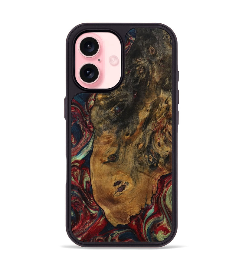 iPhone 16 Wood Phone Case - Adriel (Red, 729781)