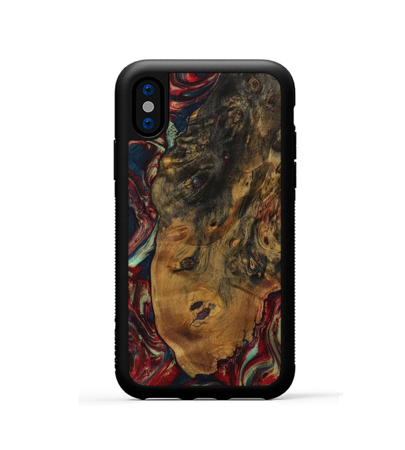 iPhone Xs Wood Phone Case - Adriel (Red, 729781)