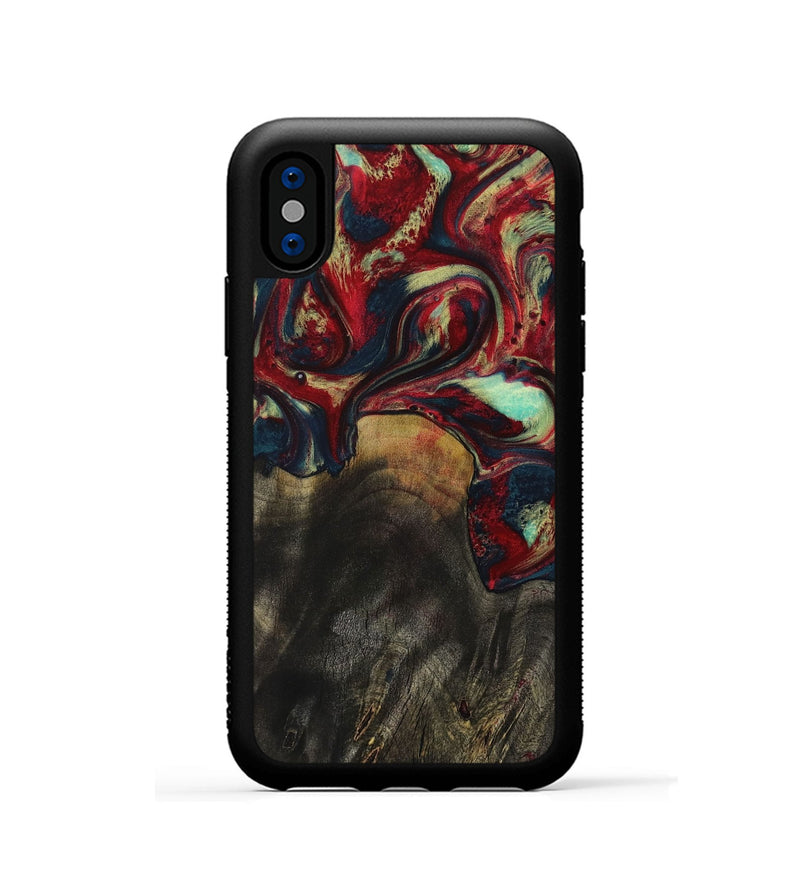 iPhone Xs Wood Phone Case - Kinna (Red, 729782)