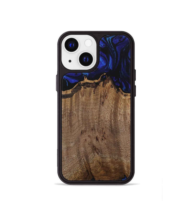 iPhone 13 mini Wood Phone Case - Averil (Blue, 729801)